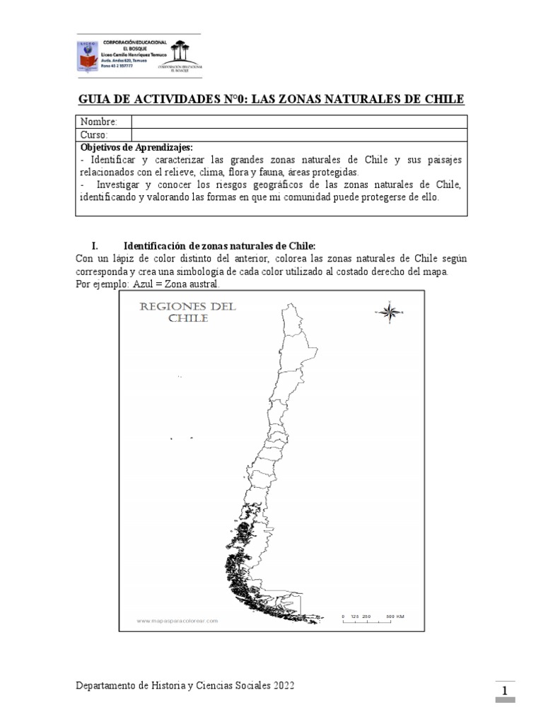 Zonas Naturales de Chile: Guía de Actividades | PDF | Chile | Clima