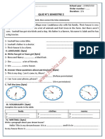 الفرض الأول للإنجليزية 3 إعدادي نمزذج 2