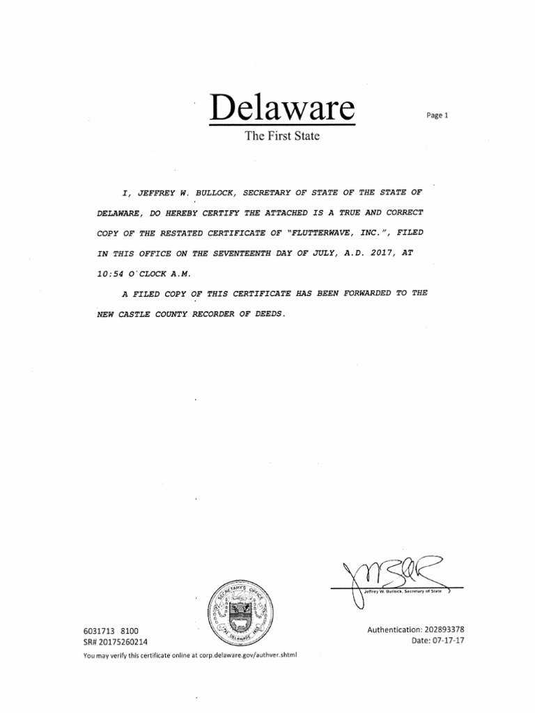 Amended and Restated Certificate of Incorporation 2017.07.17 | PDF