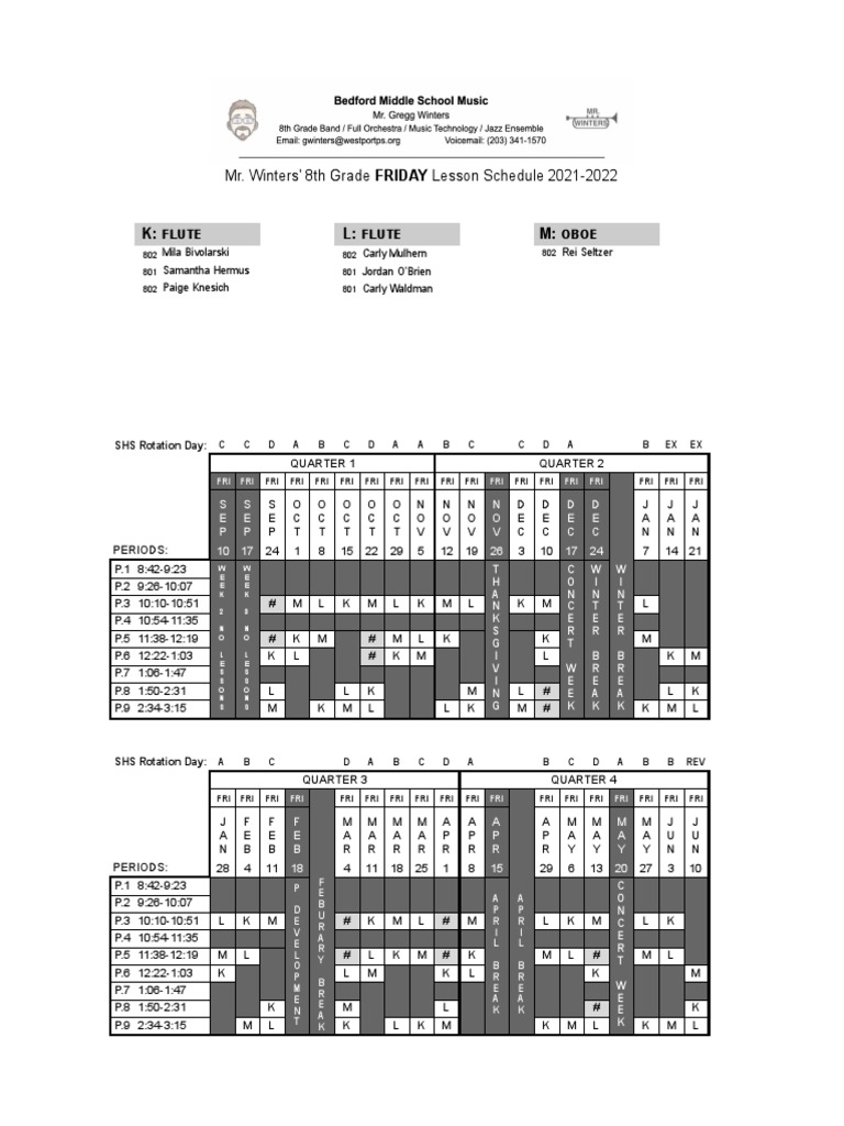 5 BMS 8th Grade FRIDAY Lesson Schedule 20212022 PDF