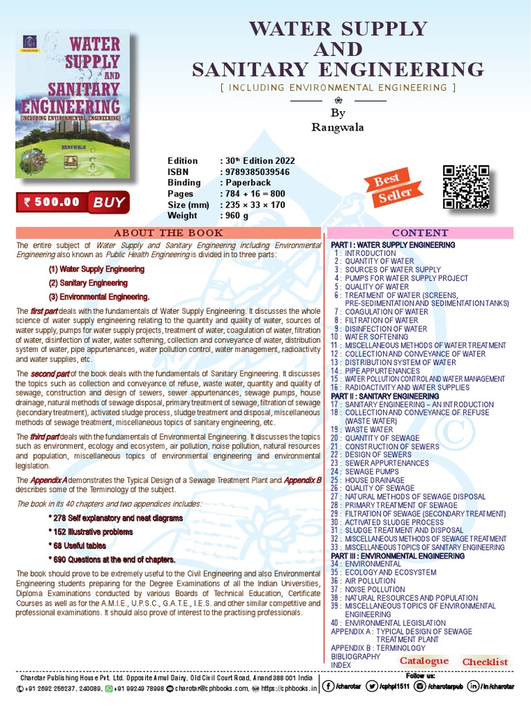 Water Supply AND Sanitary Engineering by Rangwala PDF Sewage