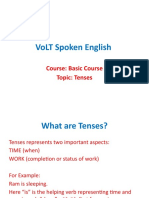 Volt Spoken English: Course: Basic Course Topic: Tenses