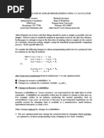 Sensitivity Analysis in Linear Programming Using A Calculator