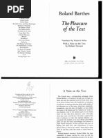 R. Barthes - The Pleasure of The Text