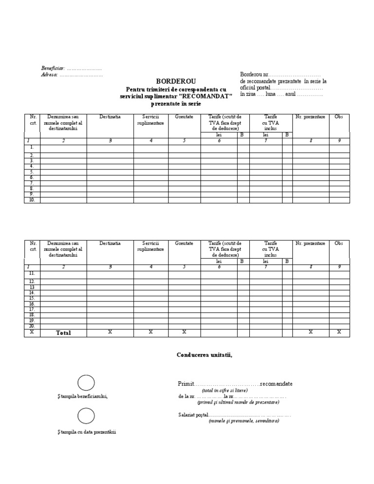 Borderou Corespondenta | PDF