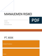 [contoh] Manajemen Risiko pada PT.XXX