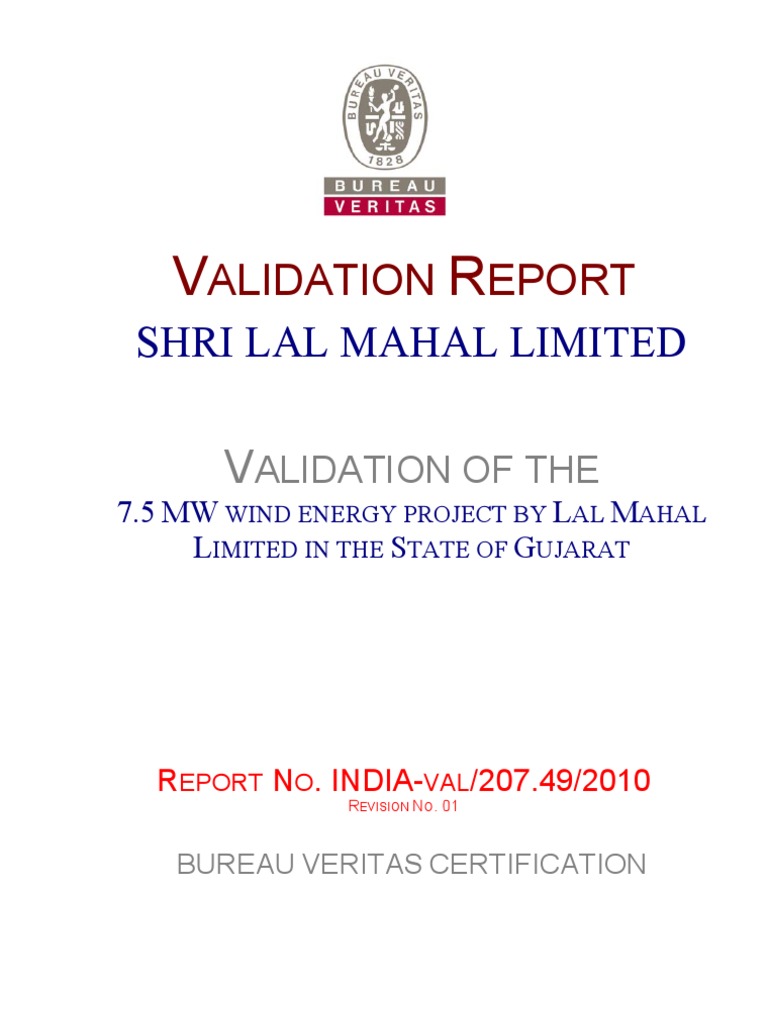 Val Report - Lal Mahal | PDF | Clean Development Mechanism | Beta (Finance)