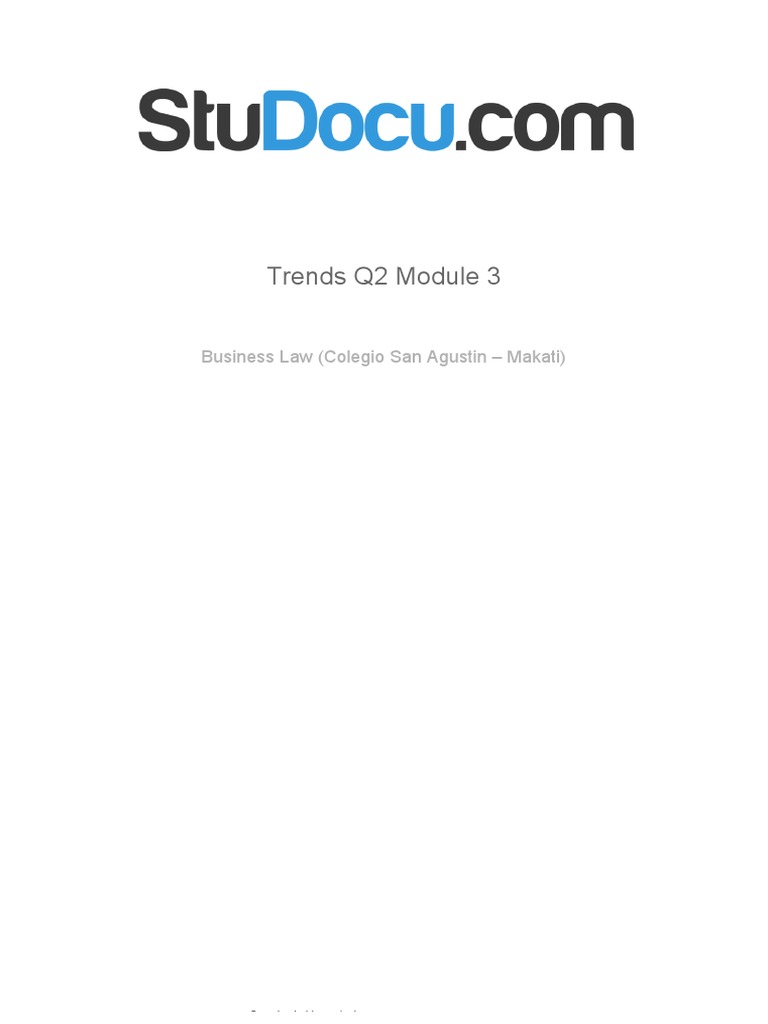 Trends Q2 Module 3: Business Law (Colegio San Agustin - Makati) | PDF ...