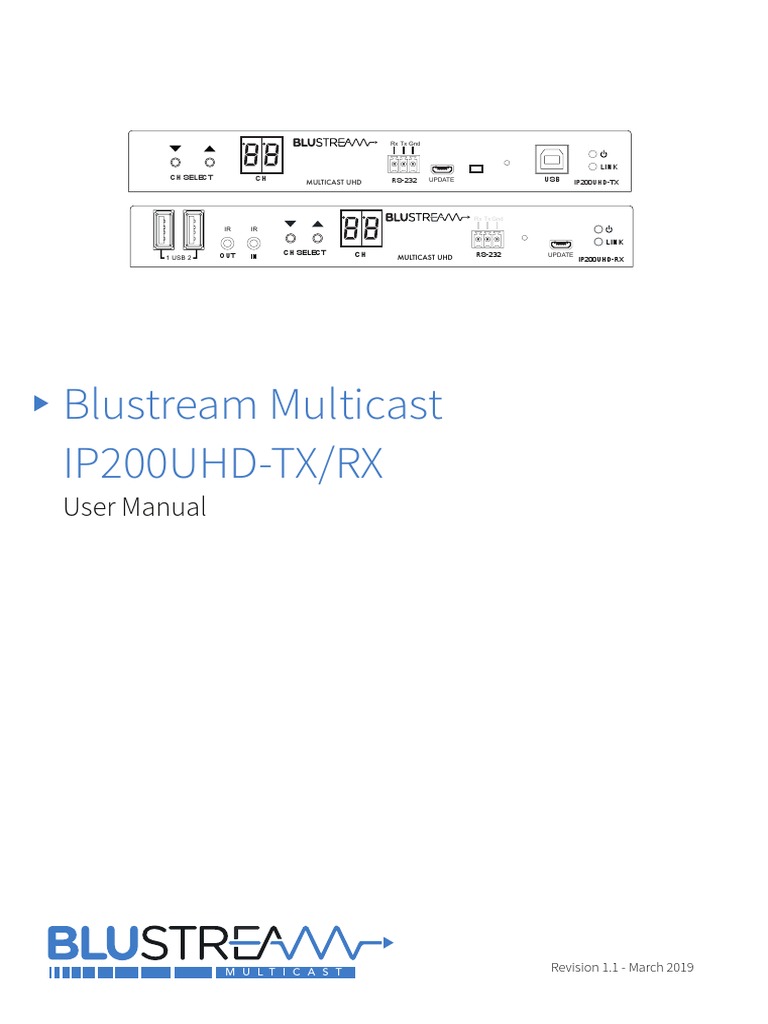 Blustream IP200UHD Multicast Manual | PDF | Computer Network | Hdmi