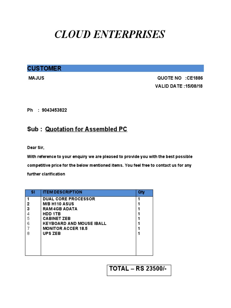 Quotation Dual Core | PDF