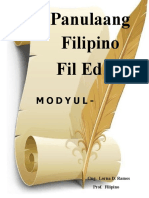 MODULE 1 - FILIPINO - Fil Ed 19 Panulaang Filipino