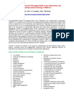 International Journal of Managing Public Sector Information and CommunicationTechnology (IJMPICT)