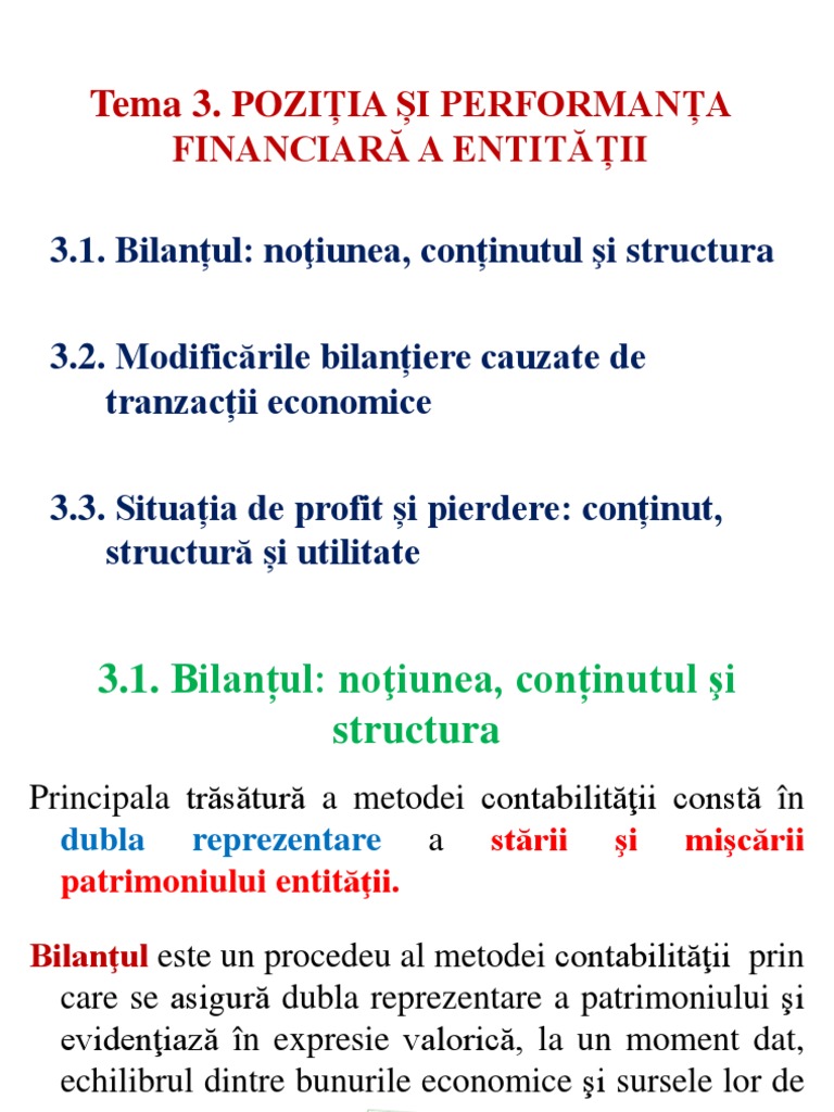 TEMA 3 Bilantul | PDF