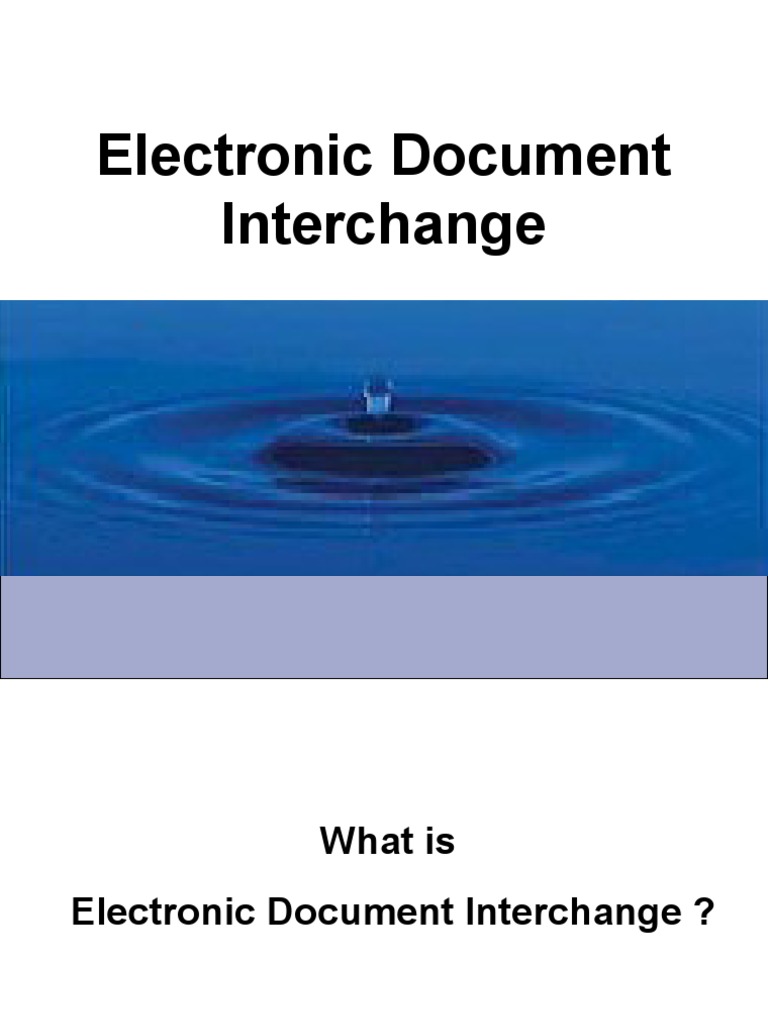 Electronic Document Interchange PDF Electronic Data Interchange