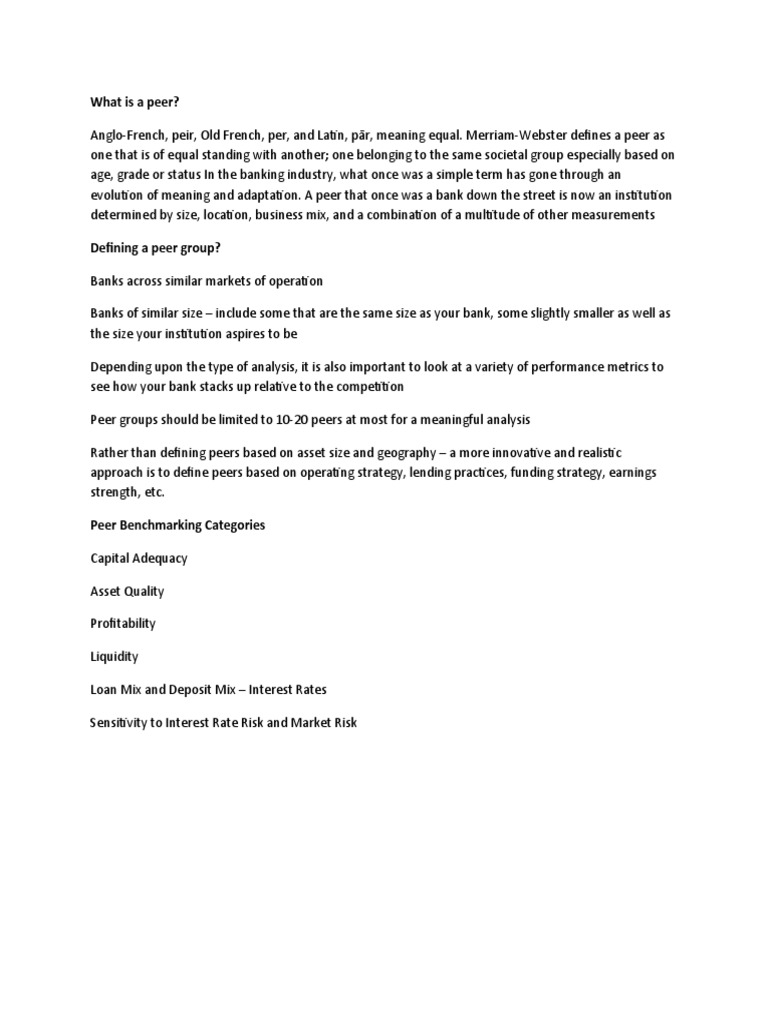 Peer Analysis | PDF