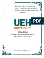 Ministry of Education and Training Ueh University - Ueh College of Business School of International Business - Marketing