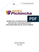 insumos para la elaboración de un plan de auspicios para la recuperación de las capacidades operativas del teatro Prometeo.