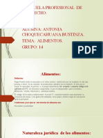 Escuela Profesional de Derecho: Alumna: Antonia Choquecahuana Bustinza. Tema: Alimentos. GRUPO: 14