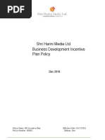 Shri Harini Media Ltd. Business Development Incentive Plan Policy