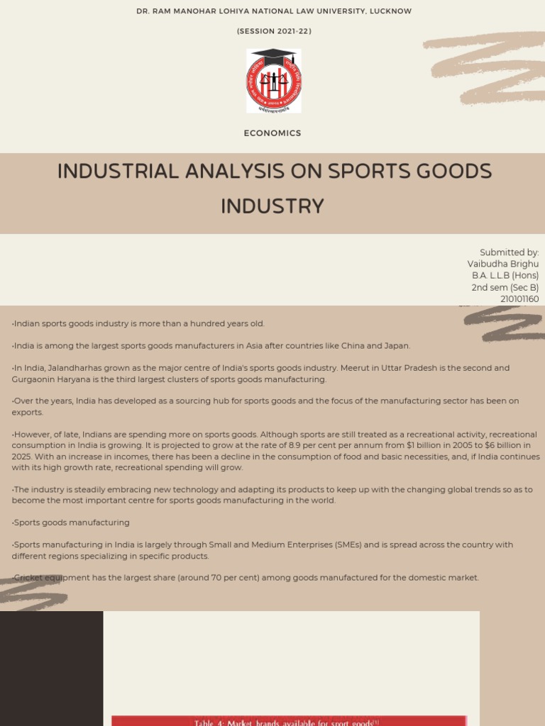 Analysis of the Sports Goods Industry in India Opportunities and