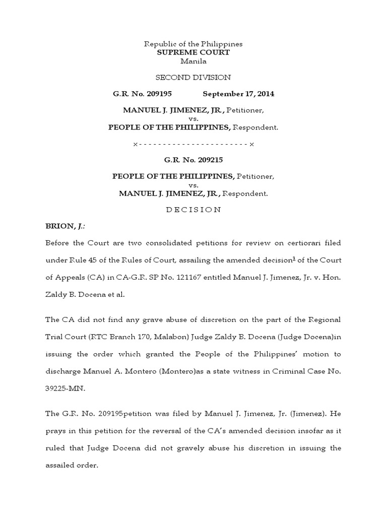 Supreme Court Ruling on State Witness Discharge | PDF