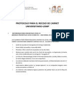 Protocolo para El Recojo de Carnet Universitario-Usmp