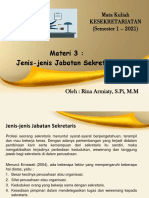  Jenis-Jenis Jabatan Sekretaris