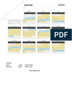 2022 Shift Work Calendar