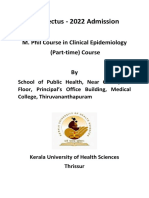 Prospectus - 2022 Admission: M. Phil Course in Clinical Epidemiology (Part-Time) Course
