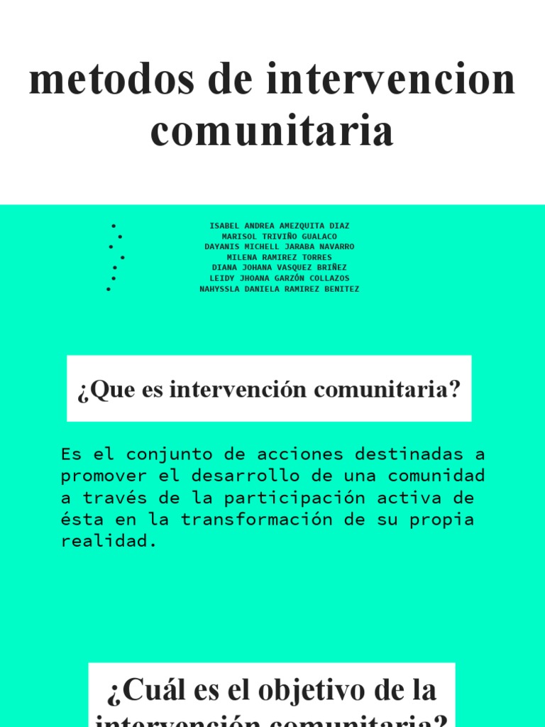 Metodos de Intervencion Comunitaria | PDF | Trabajo Social | Science