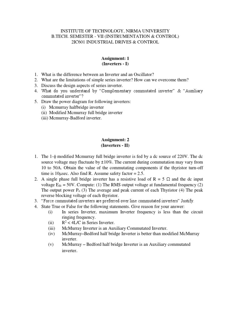 Industrial Drives and Controls PDF Power Inverter Electric Motor