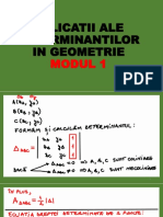 1 APLICATII ALE DETERMINANTILOR IN GEOMETRIE