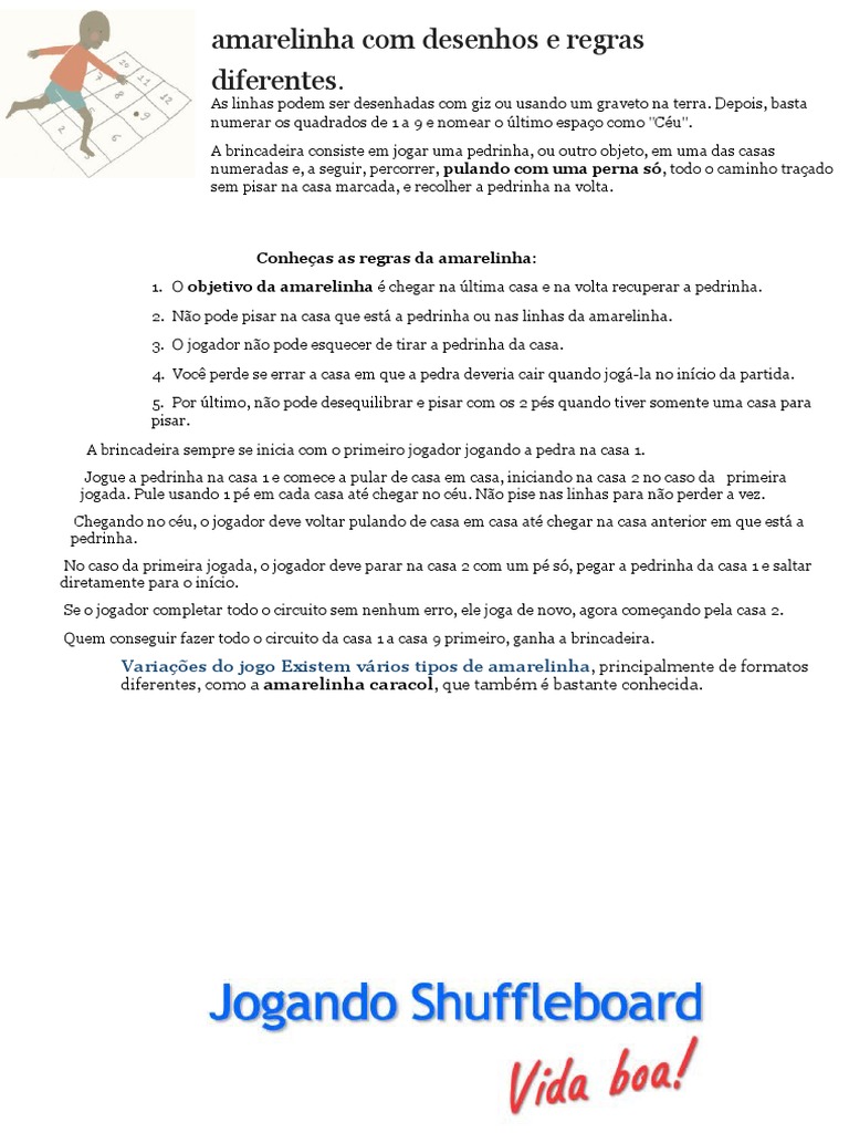 [REGRAS DO JOGO DA AMARELINHA] | PDF