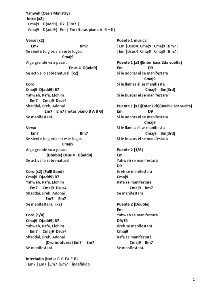 Letra y acordes de 