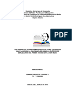 Uso de Nuevas Tecnologías Educativas Como Estrategia Innovadora en La Enseñanza de Números Enteros de Estudiantes Del Primer Año de Educación Media