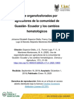 Cambios hematológicos en agricultores expuestos a organofosforados