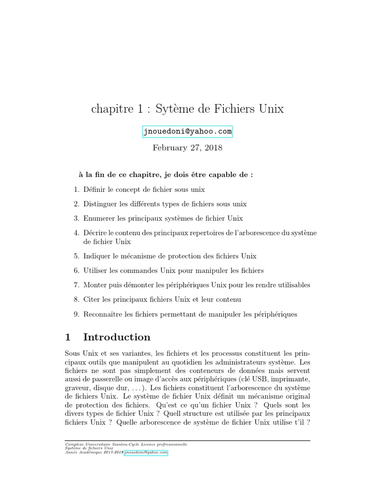 Système de Fichiers Unix: Concepts Clés | PDF | Fichier informatique ...