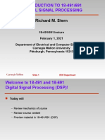 INTRODUCTION TO 18-491/691 Digital Signal Processing: Richard M. Stern