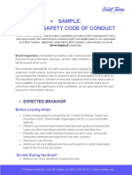 Sample: Event Safety Code of Conduct: Expected Behavior
