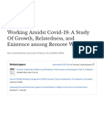 Working Amidst Covid-19: A Study of Growth, Relatedness, and Existence Among Remote Workers