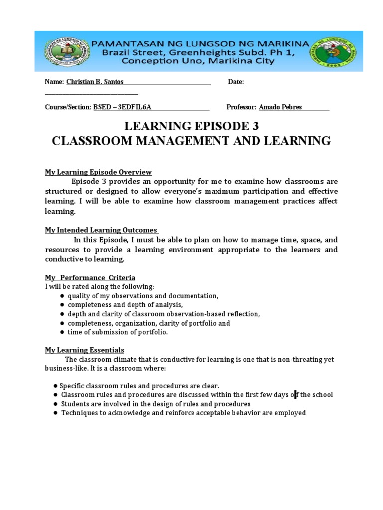 Field Study Episode 3 Santos Christian B 3EDFIL6A PDF