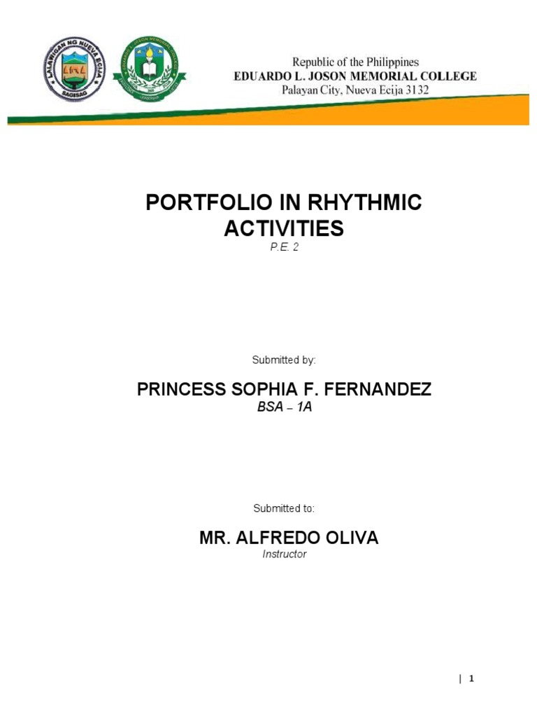 Rhythmic Activities Portfolio P.E. 2 | PDF