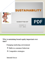 Brand Sustainability: Submitted by Vishnu R Cet-Mba