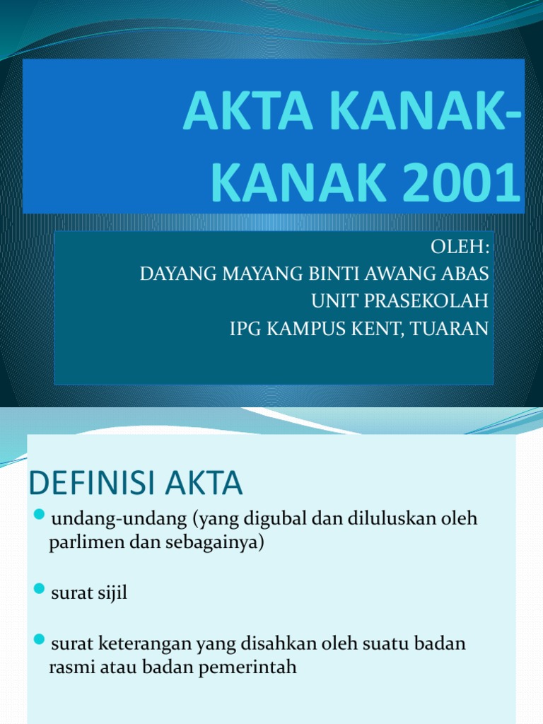 Akta Kanak Kanak 2001