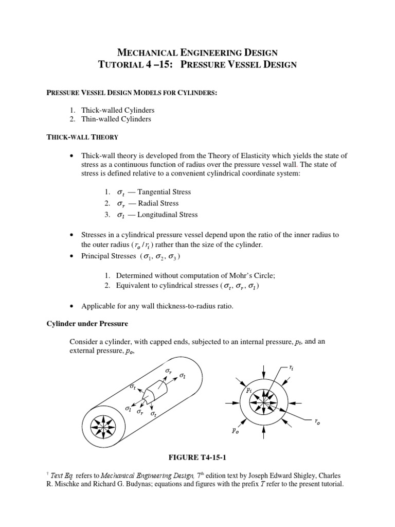 Pressure Vessel Design Basic Pdf Stress Mechanics Chemical