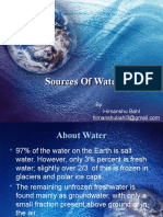 Sources of Water: By: Himanshu Bahl