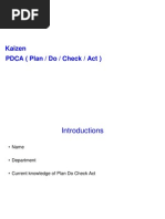 Kaizen PDCA (Plan / Do / Check / Act) : Training Pack