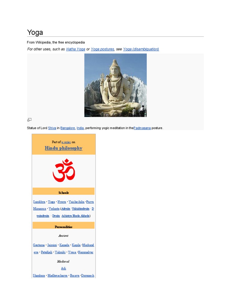 Hindu Philosophy For Other Uses Such As Or See Pdf Yoga