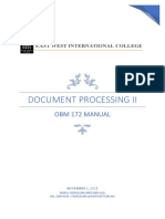 Document Processing Ii: Obm 172 Manual