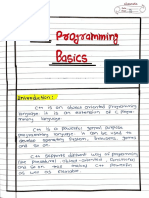 Short Notes On Basic Programming C++